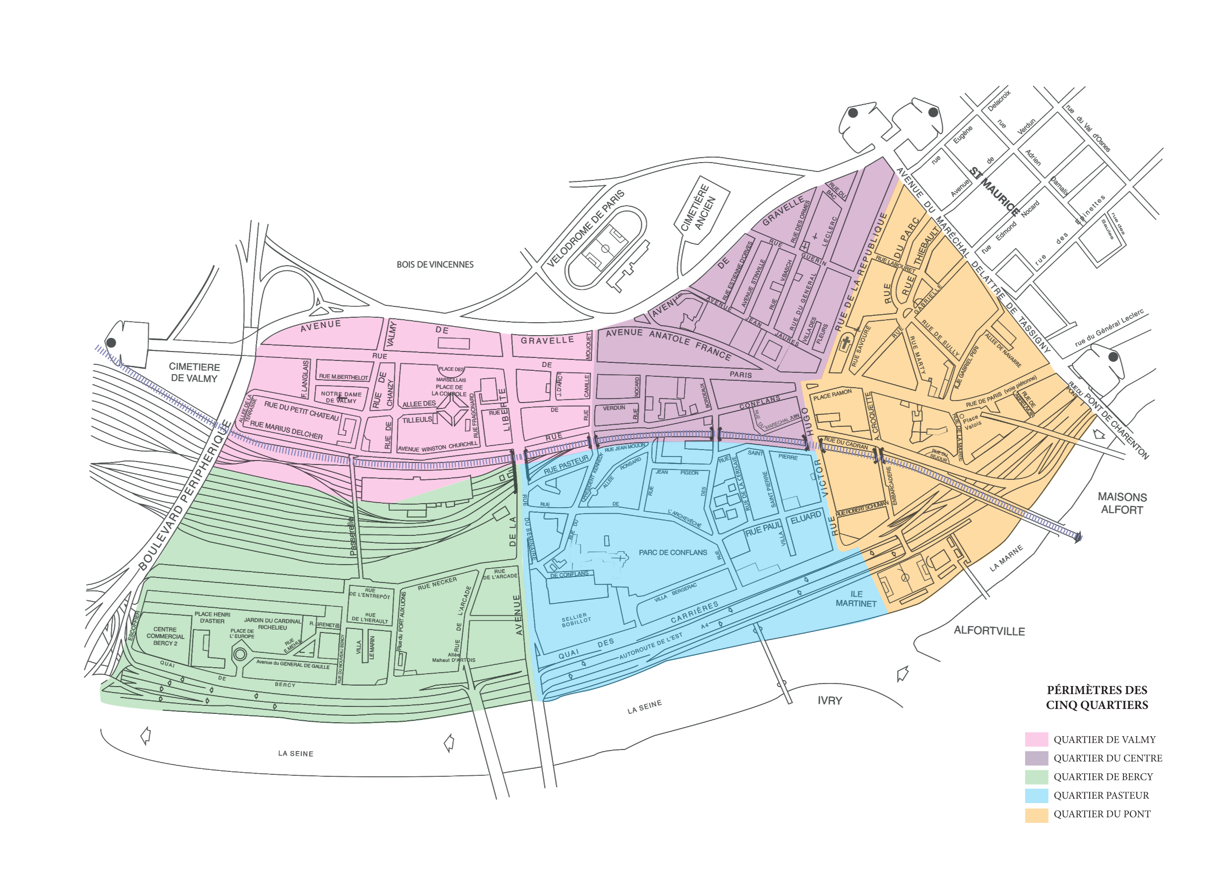 Plan des quartiers 